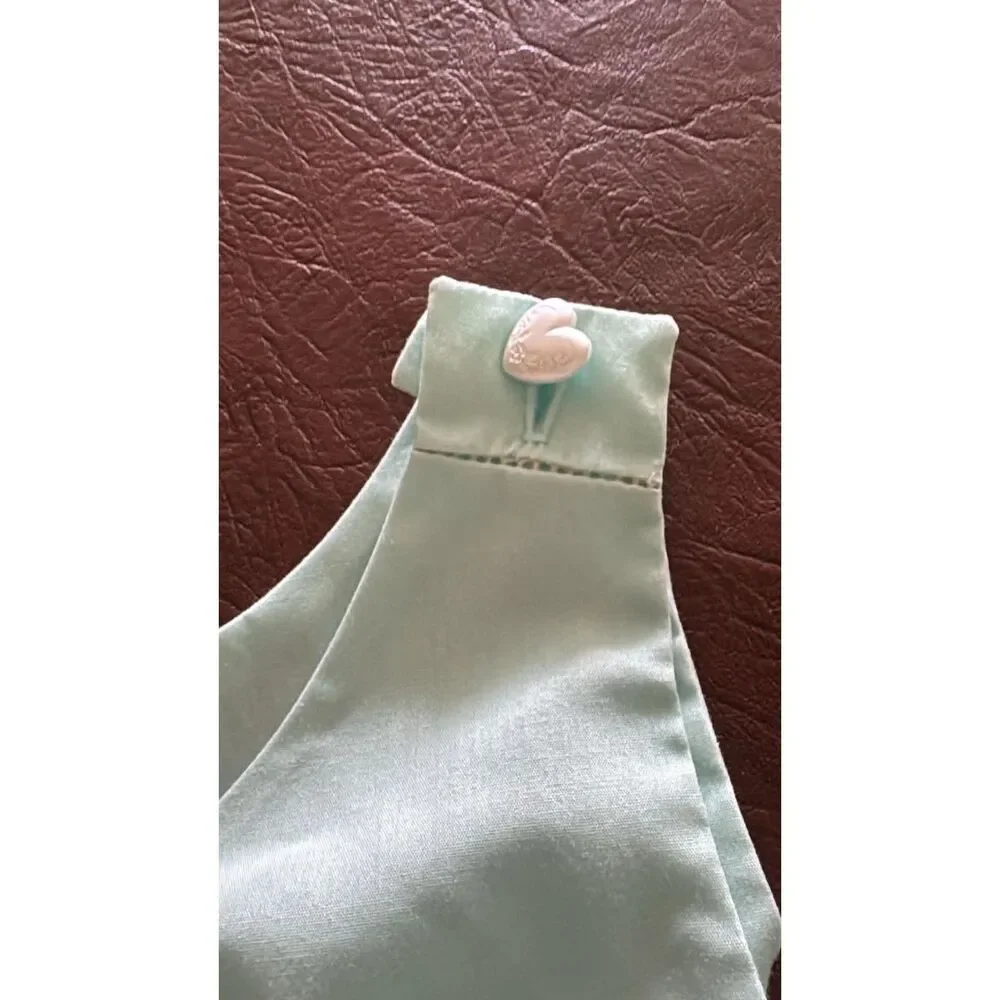 Girls Home made Smocked Dress Sleeveless  Mint Green no Tag size 4